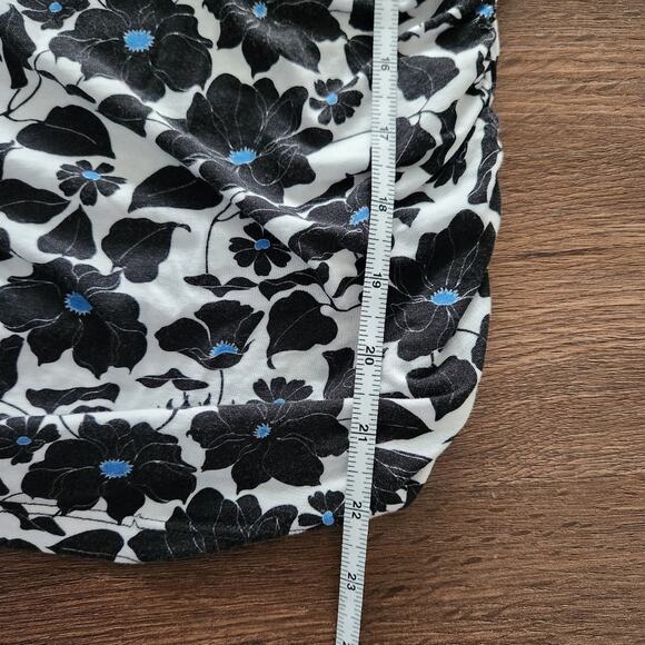 REISS Square Neck Floral Ruched Long Sleeve Top S Cottagecore Fairy Farmhouse - Picture 9 of 9